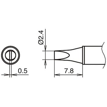FX-1001专用2.4D型450℃烙铁头HAKKO白光T31B-01D24